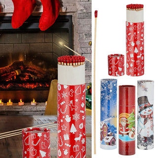 4x Kaminstreichhölzer L20cm 4 Packungs-Motive à 75 Stk. Zündhölzer Streichholzschachtel Weihnachtsdesign