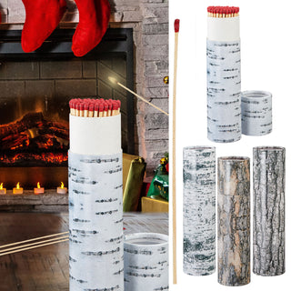 4x Kaminstreichhölzer L20cm 4 Packungs-Motive à 75 Stk. Zündhölzer Streichholzschachtel Weihnachtsdesign