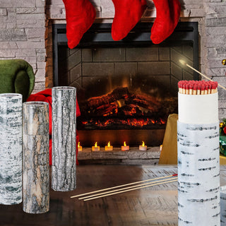 4x Kaminstreichhölzer L20cm 4 Packungs-Motive à 75 Stk. Zündhölzer Streichholzschachtel Weihnachtsdesign