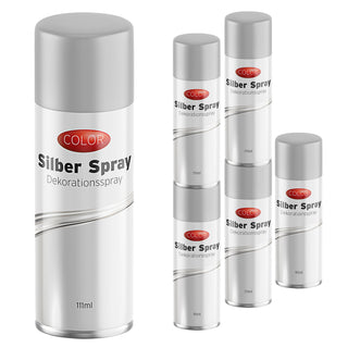 1/6x Dekospray silber/gold 111ml Bastelspray Spraydose Weihnachten Glitzerspray Glanzspray