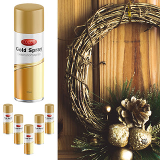 1/6x Dekospray silber/gold 111ml Bastelspray Spraydose Weihnachten Glitzerspray Glanzspray