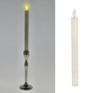 LED Stabkerze 4er Set warmweiß Timerfunktion Kerze Echtwachs batteriebetrieben Tafelkerze Flamme
