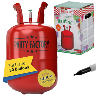 Helium Ballongas für ca. 30 Ballons Luftballons Heliumflasche Folienballons Luftballons Party Hochzeit