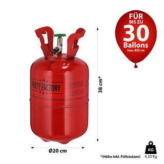 Helium Ballongas für ca. 30 Ballons Luftballons Heliumflasche Folienballons Luftballons Party Hochzeit