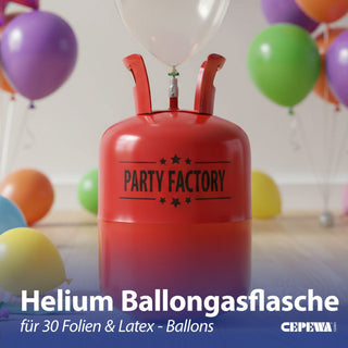 Helium Ballongas für ca. 30 Ballons Luftballons Heliumflasche Folienballons Luftballons Party Hochzeit