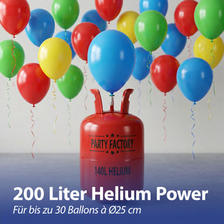 Helium Ballongas für ca. 30 Ballons Luftballons Heliumflasche Folienballons Luftballons Party Hochzeit