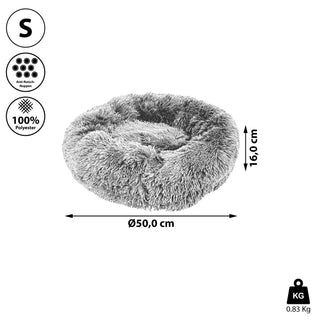 Hundekissen Katzenkissen grau Ø:50/70/100cm Kissen Kuschelkissen Tierkissen Schlafplatz Hundebett Katzenbett