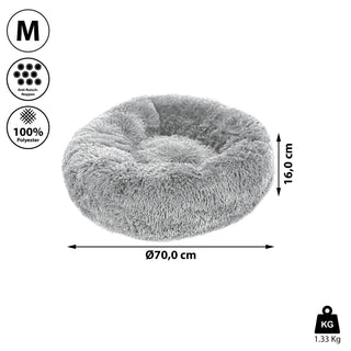 Hundekissen Katzenkissen grau Ø:50/70/100cm Kissen Kuschelkissen Tierkissen Schlafplatz Hundebett Katzenbett