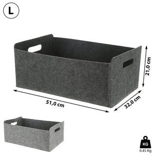2x Aufbewahrungsbox "M- oder L-Box"  Filz faltbar hellgrau dunkelgrau Box Filxbox Korb Ordnungskorb