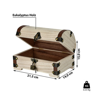 Holztruhe Schatztruhe mit Schloss Deckel Truhen Holzkiste Beschläge Kisten