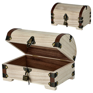 Holztruhe Schatztruhe mit Schloss Deckel Truhen Holzkiste Beschläge Kisten