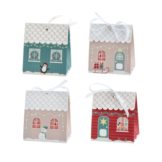 Adventskalender Haus DIY Bastelset 24tlg Häuser Tannen Weihnachten Adventszeit Kalender bunt Papierhaus