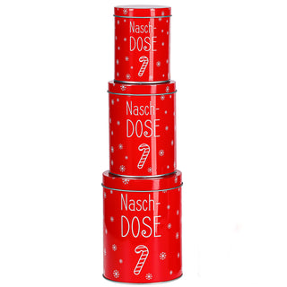 3x Gebäckdose "Naschdose/Süße Sünden" Metall Weihnachtskekse Weihnachtsgebäck Keksdose Dose