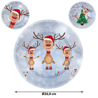 3x Gebäckdose oder -Teller " Rentier Ole" rund Weihnachtskekse Weihnachtsgebäck Keksdose Dose Weihnachtsdose