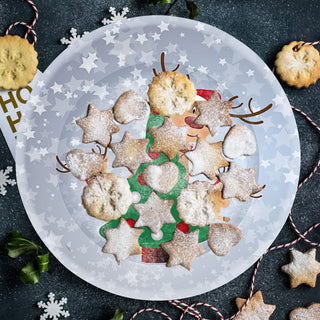 3x Gebäckdose oder -Teller " Rentier Ole" rund Weihnachtskekse Weihnachtsgebäck Keksdose Dose Weihnachtsdose