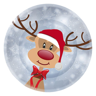 3x Gebäckdose oder -Teller " Rentier Ole" rund Weihnachtskekse Weihnachtsgebäck Keksdose Dose Weihnachtsdose