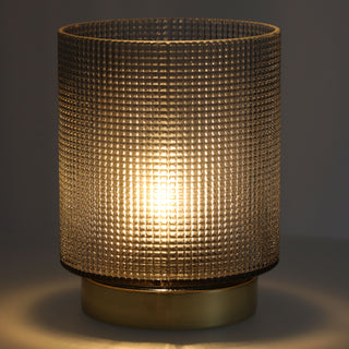 LED Tischleuchte 2er Set grau weiß H15cm Tischlampe Leuchte Lampe Glaslampe Dekolampe