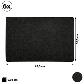 6x Tischset Filz 45x30cm Tischdekoration Platzdecken Filzuntersetzer Platzset runde Ecken