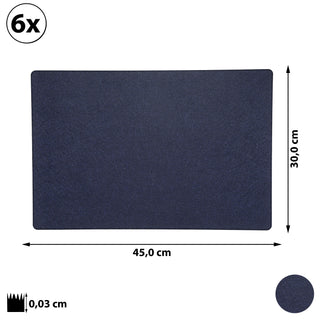 6x Tischset Filz 45x30cm Tischdekoration Platzdecken Filzuntersetzer Platzset runde Ecken