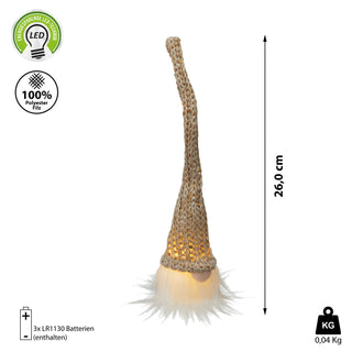 LED Wichtel 3er Set zum Aufhängen H26cm Wichtelmännchen Weihnachtswichtel Zwerg Adventsdeko Weihnachtsdeko