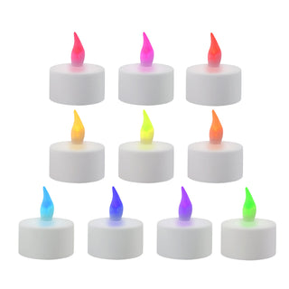 6/10x LED Teelichter Farbwechsel Ø4cm Lichtspiel Partylicht 12 Farben Teelicht flammenlos