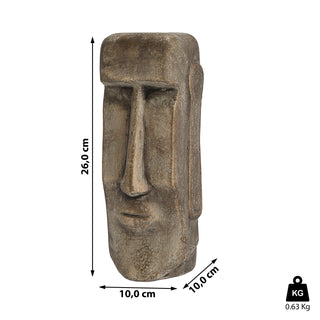 Moai Kopf Statute gold H:26/41 cm Terracotta Büste Skulptur Dekofigur Steinstatue Osterinsel Gartenfigur Steinkopf