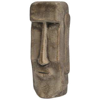 Moai Kopf Statute gold H:26/41 cm Terracotta Büste Skulptur Dekofigur Steinstatue Osterinsel Gartenfigur Steinkopf
