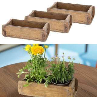 1/3x Holzkiste 30x9x15cm Ziegelform Altholz Holzbox Vintage Used Look Kiste Box Dekokiste