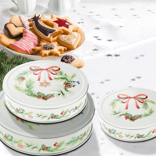 Gebäckdosen 3er Set "Nostalgie" / "Wintervorrat" / "Schneeman"3 Größen Metall Weihnachtskekse Weihnachtsgebäck Keksdose Dose Weihnachtsdose