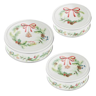 Gebäckdosen 3er Set "Nostalgie" / "Wintervorrat" / "Schneeman"3 Größen Metall Weihnachtskekse Weihnachtsgebäck Keksdose Dose Weihnachtsdose