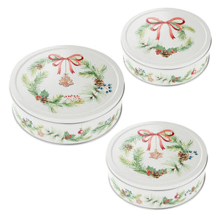 Gebäckdosen 3er Set "Nostalgie" / "Wintervorrat" / "Schneeman"3 Größen Metall Weihnachtskekse Weihnachtsgebäck Keksdose Dose Weihnachtsdose