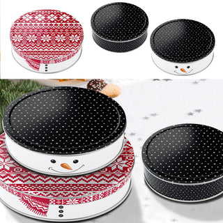 Gebäckdosen 3er Set "Nostalgie" / "Wintervorrat" / "Schneeman"3 Größen Metall Weihnachtskekse Weihnachtsgebäck Keksdose Dose Weihnachtsdose