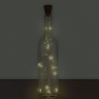 3x Flaschenlicht 8 LEDs Lichterkette L75cm Echtkork inkl. Batterien Flaschenbeleuchtung