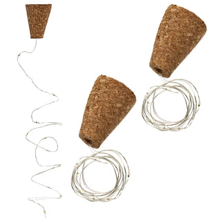 3x Flaschenlicht 8 LEDs Lichterkette L75cm Echtkork inkl. Batterien Flaschenbeleuchtung