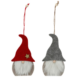 Wichtel 12er Set je 6x rot und 6x grau zum Aufhängen H15cm Zwerg Weihnachtswichtel Wichtelmännchen Zwerg Adventsdeko Weihnachtsdeko