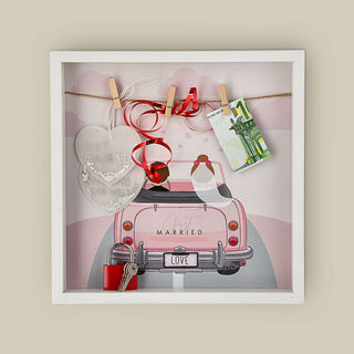 Bilderrahmen DIY Geldgeschenk Hochzeit / Geburtstag / Weihnachten Jahrestag Brautpaar Hochzeitspaar Rahmen Geschenk Wäscheklammer