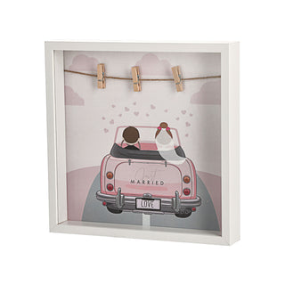 Bilderrahmen DIY Geldgeschenk Hochzeit / Geburtstag / Weihnachten Jahrestag Brautpaar Hochzeitspaar Rahmen Geschenk Wäscheklammer