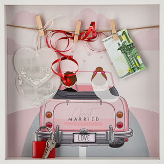 Bilderrahmen DIY Geldgeschenk Hochzeit / Geburtstag / Weihnachten Jahrestag Brautpaar Hochzeitspaar Rahmen Geschenk Wäscheklammer