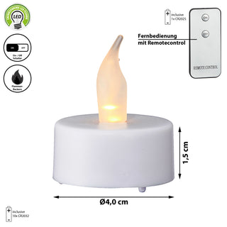 LED Teelicht 10er Set weiß Fernbedienung inkl. Batterien flackernd Kerzen Teelichter