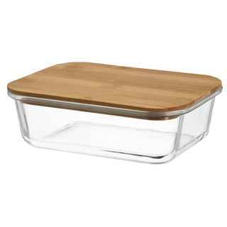 Vorratsbehälter mit Bambusdeckel 400/600/1000/1200ml Borosilikatglas Bambus Frischhaltebox Vorratsdose Vesperdose Lebensmittelbehälter