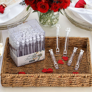 Seifenblasen Set Hochzeit 48er Pack Röhrchen Herzgriff Bubbles Trauung Hochzeitsseifenblasen