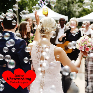Seifenblasen Set Hochzeit 48er Pack Röhrchen Herzgriff Bubbles Trauung Hochzeitsseifenblasen
