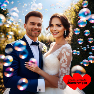 Seifenblasen Set Hochzeit 48er Pack Röhrchen Herzgriff Bubbles Trauung Hochzeitsseifenblasen