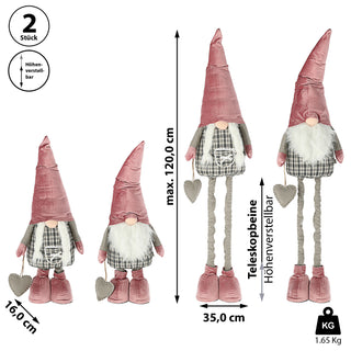 Wichtelfrau / -mann "Pinki" Wichtel Teleskopbeine max. H120cm zum Hinstellen Wichtelmännchen Weihnachtswichtel Zwerg Adventsdeko Weihnachtsdeko