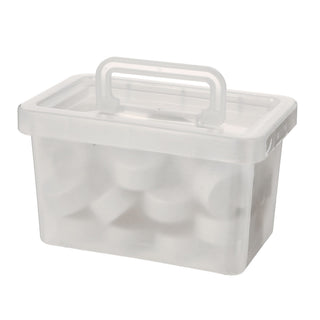 LED Teelichter Box 24er Set flackernd Kerzen Teelicht weiß Kunststoff flammenlos