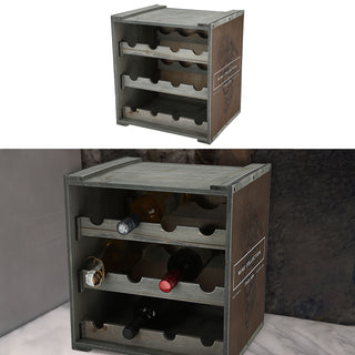 Weinregal für 12 Flaschen 36x39x30cm Tannenholz bedruckt Regal Weinflaschenregal Flaschenregal