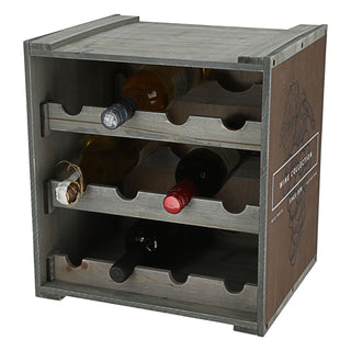 Weinregal für 12 Flaschen 36x39x30cm Tannenholz bedruckt Regal Weinflaschenregal Flaschenregal