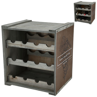 Weinregal für 12 Flaschen 36x39x30cm Tannenholz bedruckt Regal Weinflaschenregal Flaschenregal