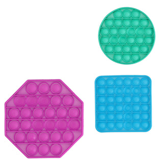 3/4x Bubble-Toy Rainbow / Form farbig Silikon Puzzle Spielzeug sensorisch Knalleffekt Bubbles