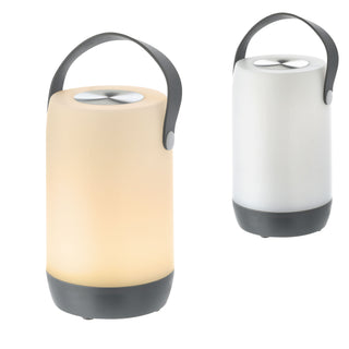 LED Leuchte Touchfunktion H19cm weiß/grau oder weiß/schwarz Outdoor IP44 H19cm Henkellampe akkubetrieben Gartenlampe